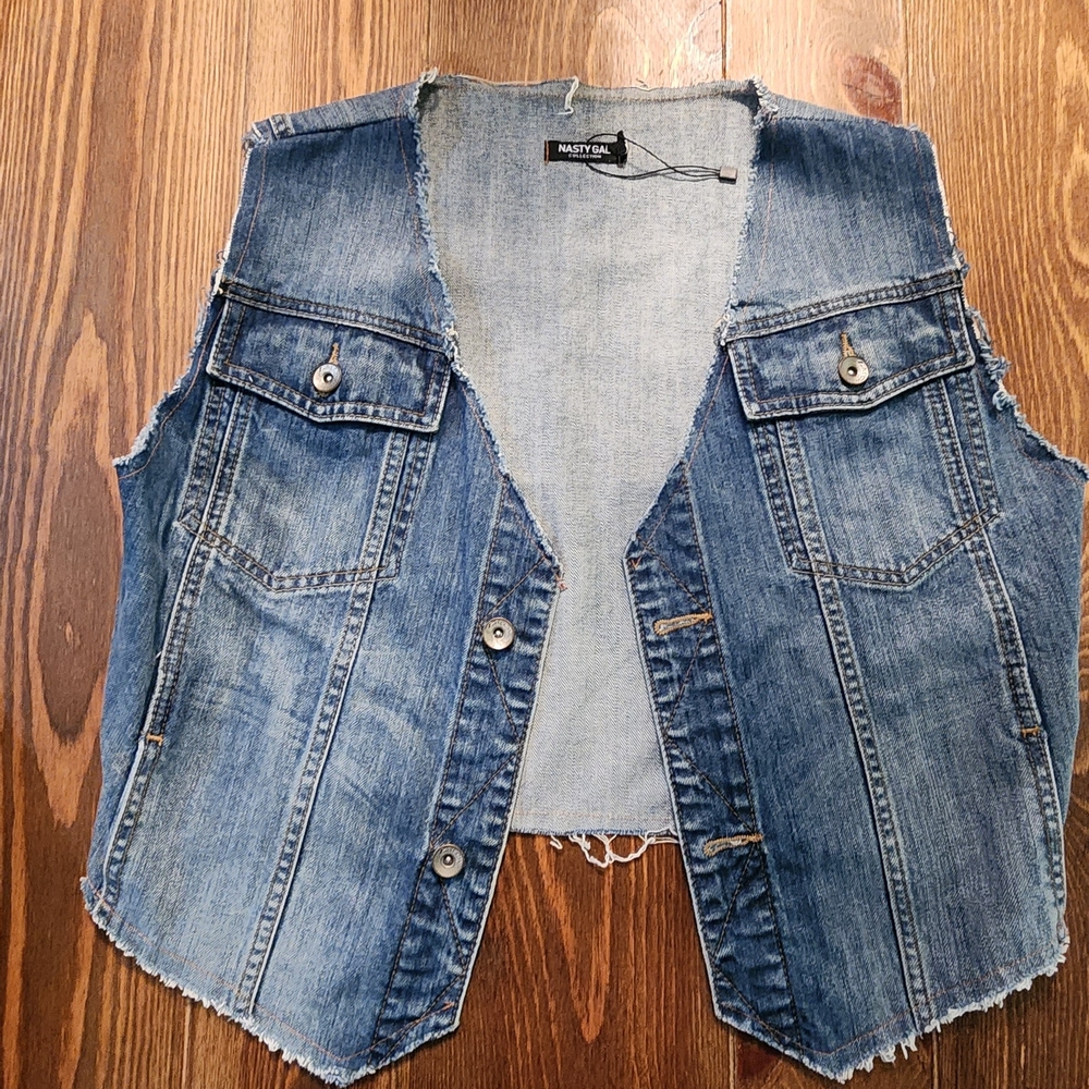 Nasty Gal Blue Denim Vest